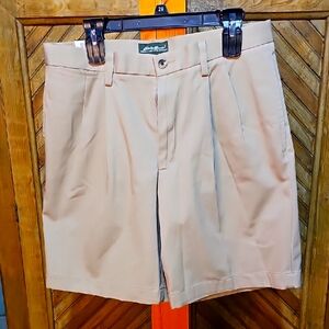 Classic Tan Mens Pleaded Front Shorts